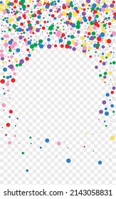 Bright Dot Background Transparent Vector. Confetti Transparent Card. Rainbow Festival. Colorful Geometric Event. Element Summer Texture.