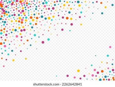 Fondo transparente del vector feliz de punto brillante. Ilustración de la Ronda de Carnaval. Resumen de la invitación a la Polka. Fondo de diversión del círculo arcoiris.