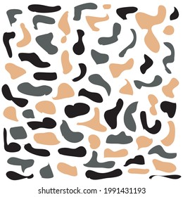 Bright dot pattern. Hand ink painted circles. Design element for fabric, textile, wrapping paper.