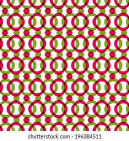 Bright dotted seamless pattern with red and green circles, colorful infinite transparent background, rounded book cover, endless abstract vector backdrop with polka dots. 