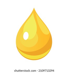 A bright drop of yellow vegetable oil. Vector stock illustration