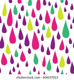 Bright drops of rain. Seamless background for your design.
