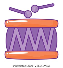 diseño de tambor brillante sobre blanco