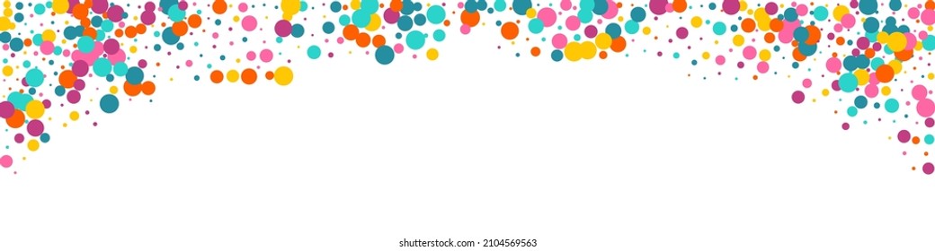 Heller Staub zelebriert Vektorpanorama-weißer Hintergrund. Einladung zum Karneval. Interdependenz Polka-Bildschirmhintergrund Color Confetti Weihnachtsmuster.