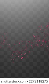 Bright Dust Bright Vector Transparent Background. Christmas Sparkle Texture. Pink Glow Bridal Wallpaper. Sequin Isolated Illustration.