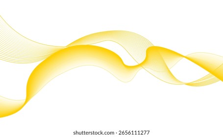 bright and dynamic abstract background featuring an intricate pattern of flowing yellow lines and ribbons against a clean white backdrop. 