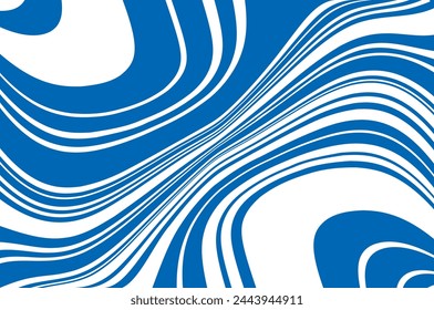 Bright dynamic background with blue and white wavy lines  Vector illustration