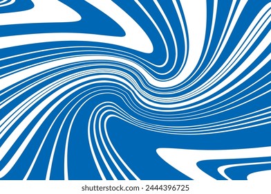 Bright dynamic background with blue and white wavy lines  Vector illustration