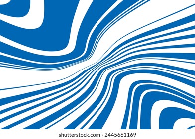 Bright dynamic background with blue and white wavy lines  Vector illustration