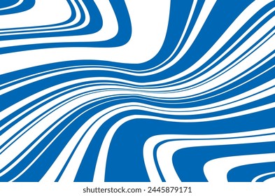 Fondo dinámico brillante con líneas onduladas azules y blancas  Ilustración vectorial