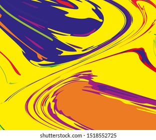 Bright dynamic background with colorful twisted wavy lines of all colors rainbow. Vector illustration. Digital graffiti 