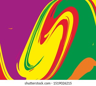 Bright dynamic background with colorful twisted wavy lines of all colors rainbow. Vector illustration. Digital graffiti 