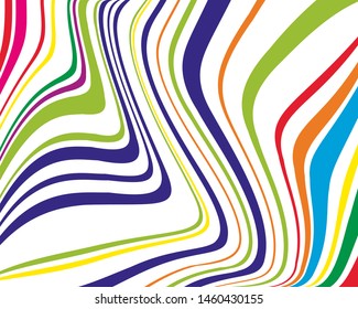 Bright dynamic background with colorful wavy lines  Vector illustration