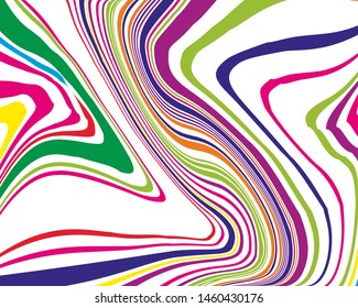 Bright dynamic background with colorful wavy lines  Vector illustration