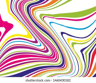 Bright dynamic background with colorful wavy lines  Vector illustration