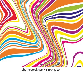 Bright dynamic background with colorful wavy lines  Vector illustration