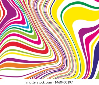 Bright dynamic background with colorful wavy lines  Vector illustration