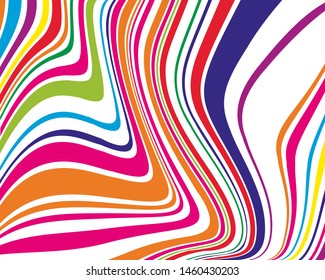 Bright dynamic background with colorful wavy lines  Vector illustration