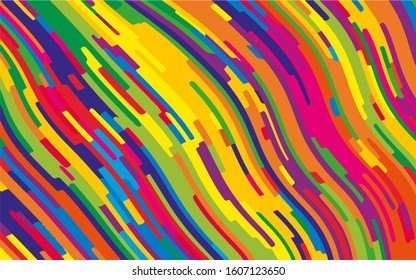 Bright dynamic background with colorful wavy lines Vector illustration