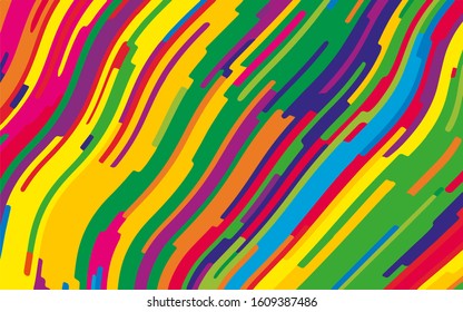 Bright dynamic background with colorful wavy lines Vector illustration