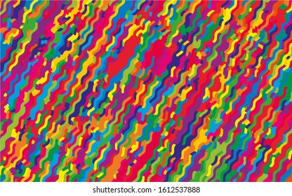 Bright dynamic background with colorful wavy lines Vector illustration