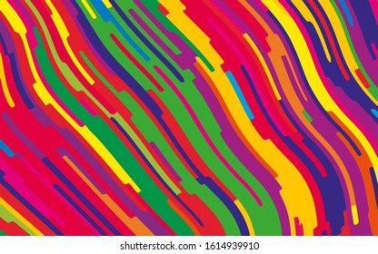Bright dynamic background with colorful wavy lines Vector illustration