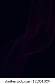 Bright dynamic background of spiral lines. Twisted lines on a dark background. Abstract pattern with waves.