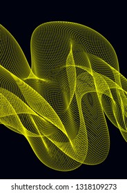 Bright dynamic background of spiral lines. Twisted lines on a dark background. Abstract pattern with waves.