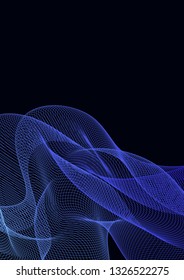Bright dynamic background of spiral lines. Twisted lines on a dark background. Abstract pattern with waves.