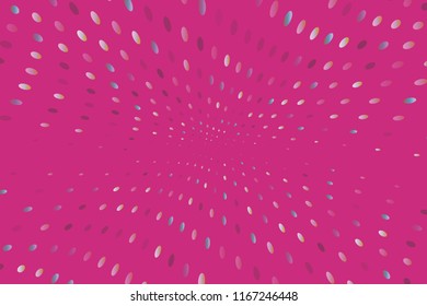 Bright dynamic background with swirling dots, ovals like confetti. Vector illustration. Modern, minimalist style. Pop art.