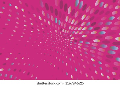 Bright dynamic background with swirling dots, ovals like confetti. Vector illustration. Modern, minimalist style. Pop art.