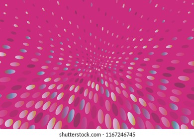 Bright dynamic background with swirling dots, ovals like confetti. Vector illustration. Modern, minimalist style. Pop art.