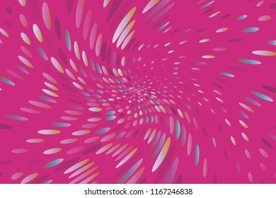 Bright dynamic background with swirling dots, ovals like confetti. Vector illustration. Modern, minimalist style. Pop art.