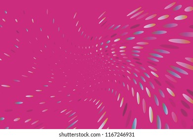 Bright dynamic background with swirling dots, ovals like confetti. Vector illustration. Modern, minimalist style. Pop art.