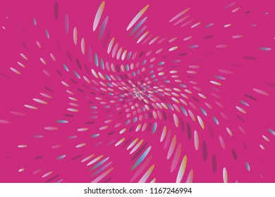 Bright dynamic background with swirling dots, ovals like confetti. Vector illustration. Modern, minimalist style. Pop art.