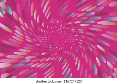 Bright dynamic background with swirling dots, ovals like confetti. Vector illustration. Modern, minimalist style. Pop art.