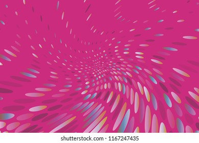 Bright dynamic background with swirling dots, ovals like confetti. Vector illustration. Modern, minimalist style. Pop art.