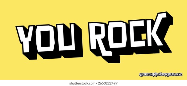 Bright dynamic lettering in modern comic book style. Positive phrases with energetic mood for motivational projects, posters, school presentations, stickers, social media. Vector illustration