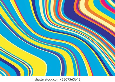 Bright dynamic pattern with colorful wavy twisted lines  Vector illustration