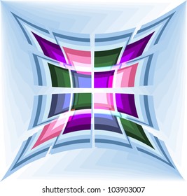 bright dynamic pattern, consisting of geometric elements