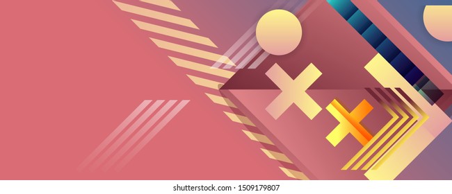 Bright dynamic simple geometric abstract final sale banner vector banner design. Color creative 3d universe with lines, dots