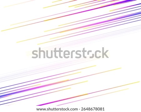 Bright and dynamic streaks in vibrant colors of pink, purple, yellow, and blue, running diagonally on a clean white background. This abstract design conveys energy, movement, and modernity, creativity
