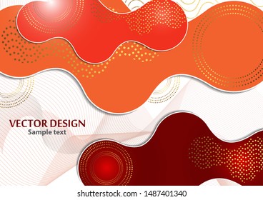 Bright dynamic texture background with liquid forms modern concept, wavy lines, circles. Creative geometric wallpaper. Vector illustration for your design.