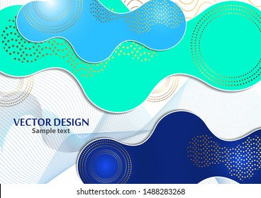 Bright dynamic texture background with liquid forms modern concept, wavy lines, circles. Creative geometric wallpaper. Vector illustration for your design.