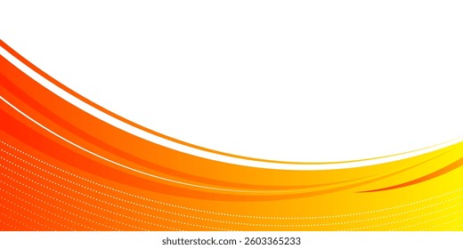 bright, dynamic vector background with flowing orange and yellow curved lines on a white backdrop, creating an energetic and modern design.