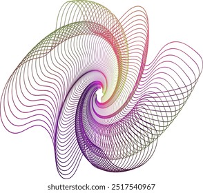Onda dinámica brillante, color néon, transparente, Vector
