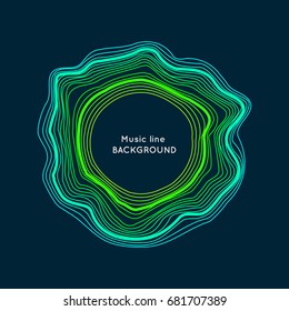 Bright dynamic wave lines. Abstract vector background.