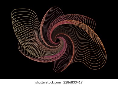 Bright dynamic wave on dark background, vector