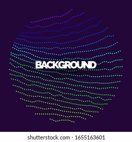 Bright dynamic wave of the points. Abstract vector background.