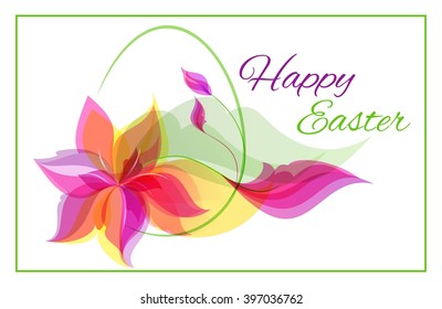 Bright Easter banner, beautiful greeting card with the holiday. Template cards for design. Vector illustration